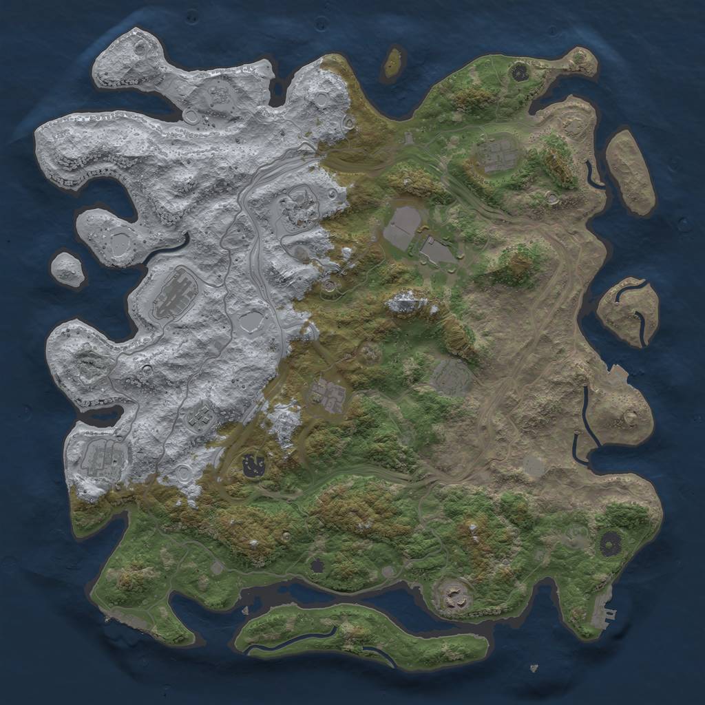 Rust Map: Procedural Map, Size: 4400, Seed: 79403653, 18 Monuments