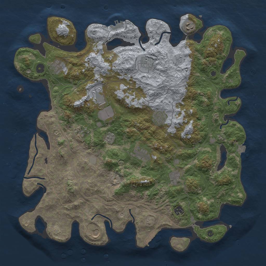 Rust Map: Procedural Map, Size: 4400, Seed: 40127463, 19 Monuments