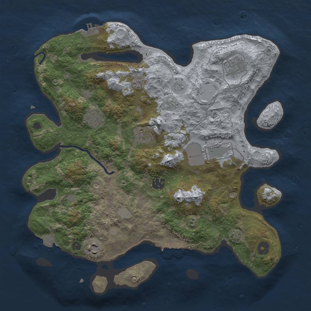 Rust Map: Procedural Map, Size: 3550, Seed: 94970524, 15 Monuments