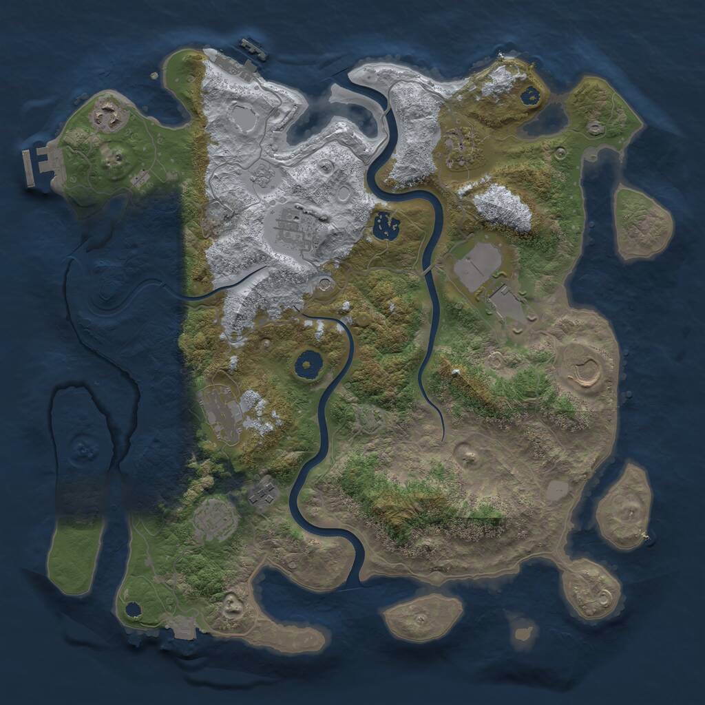 Rust Map: Procedural Map, Size: 3800, Seed: 86360587, 15 Monuments