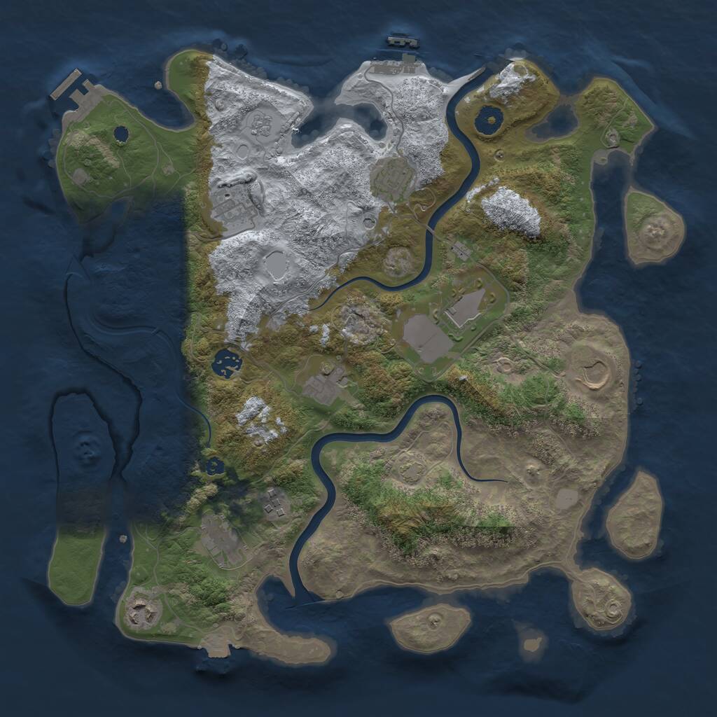 Rust Map: Procedural Map, Size: 3800, Seed: 86360587, 15 Monuments