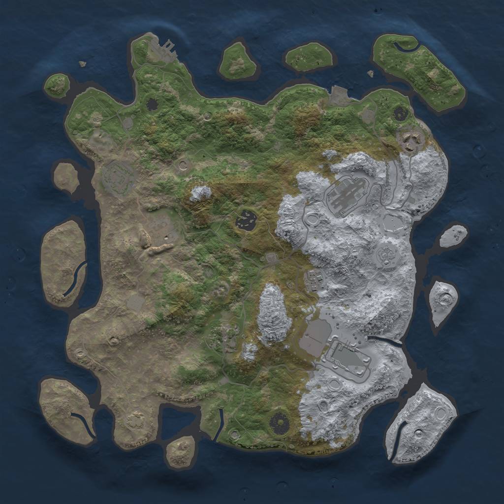 Rust Map: Procedural Map, Size: 3650, Seed: 76417594, 15 Monuments