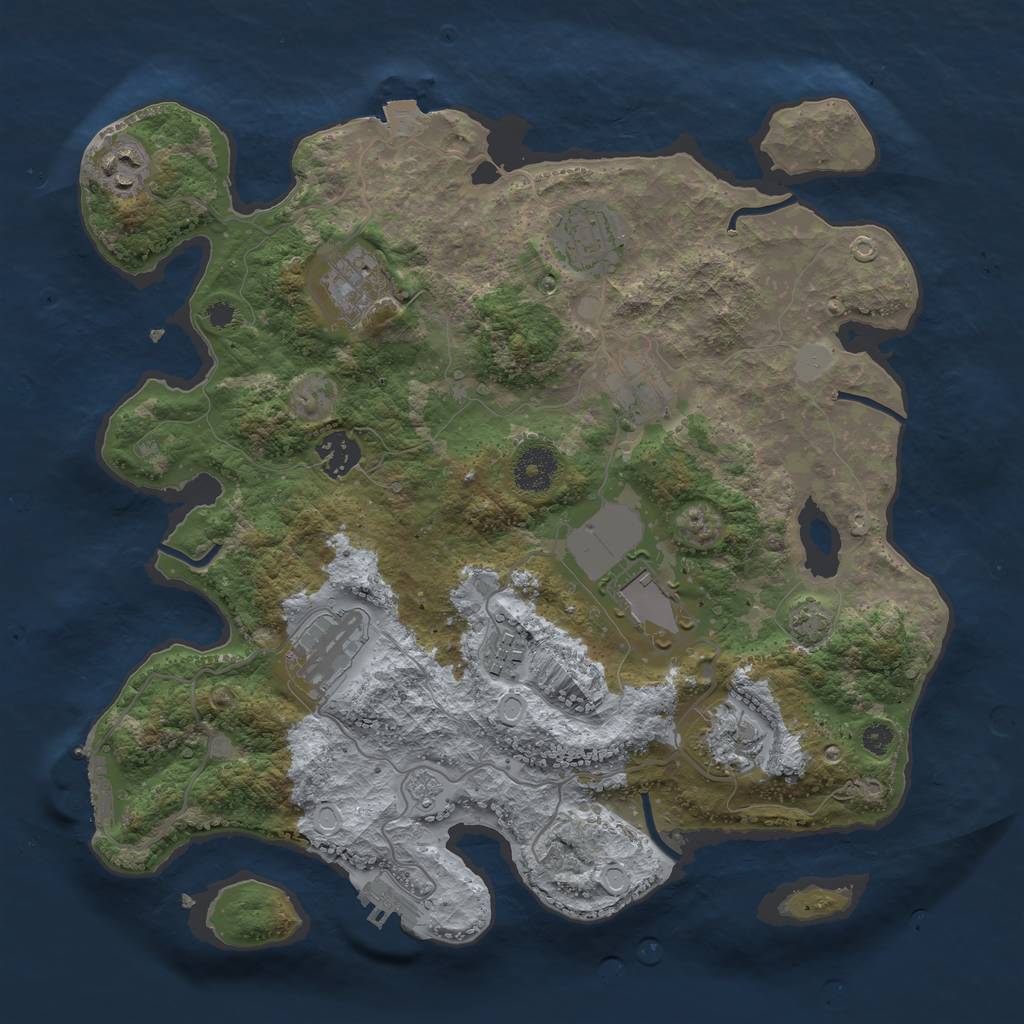 Rust Map: Procedural Map, Size: 3500, Seed: 232186144, 16 Monuments