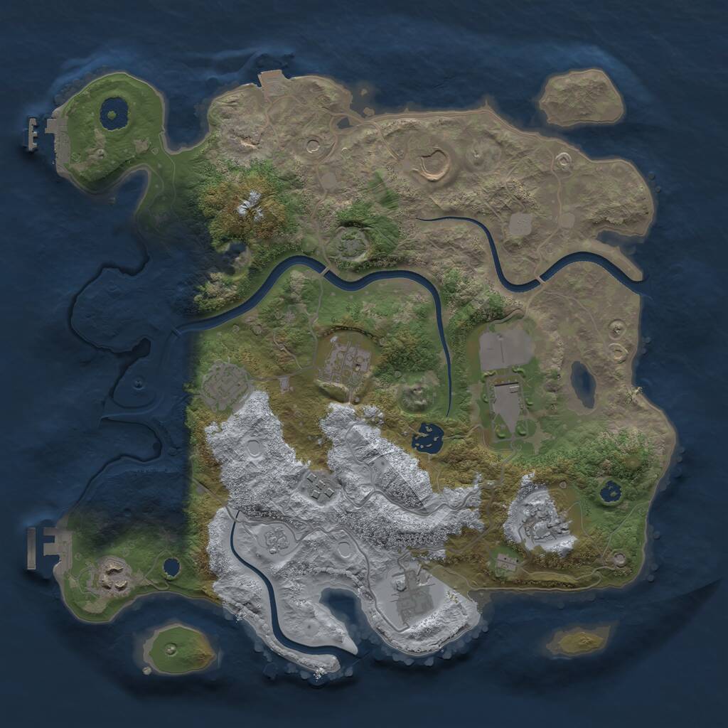 Rust Map: Procedural Map, Size: 3500, Seed: 232186144, 15 Monuments