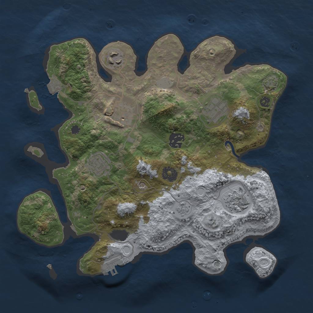 Rust Map: Procedural Map, Size: 3000, Seed: 773, 13 Monuments