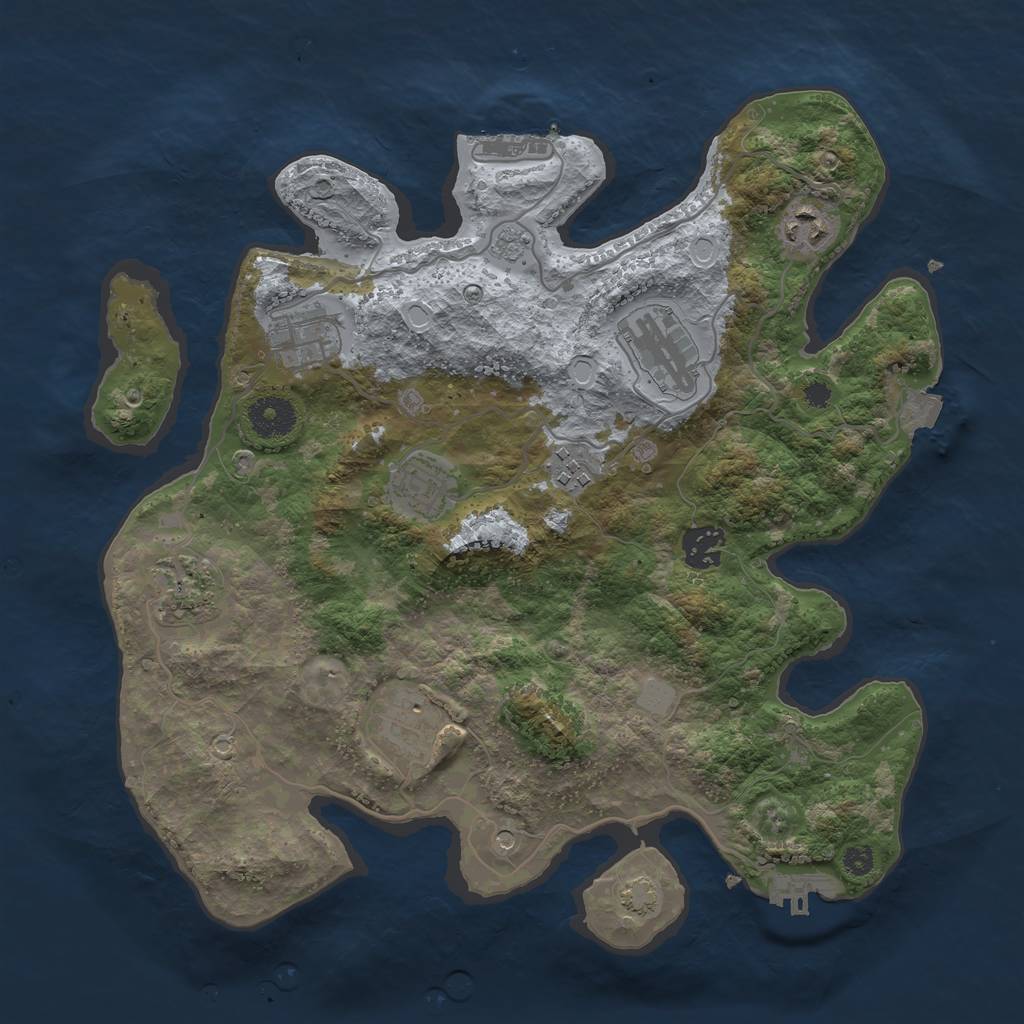 Rust Map: Procedural Map, Size: 3450, Seed: 24093038, 16 Monuments