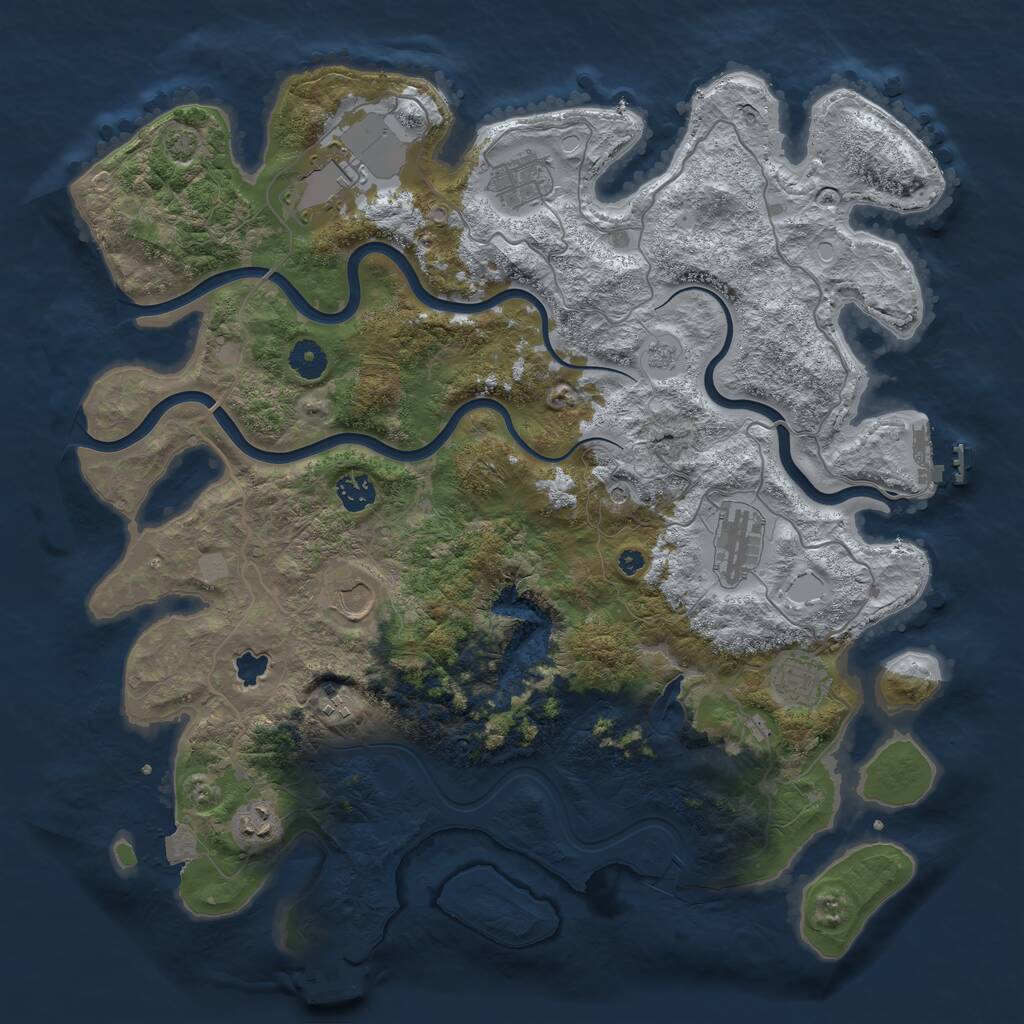 Rust Map: Procedural Map, Size: 4100, Seed: 1489, 14 Monuments
