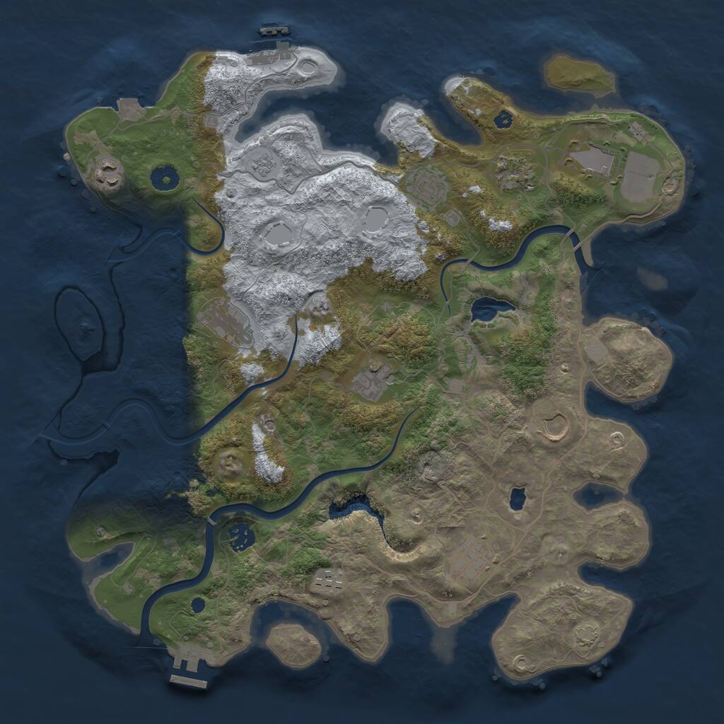 Rust Map: Procedural Map, Size: 4000, Seed: 28470847, 16 Monuments