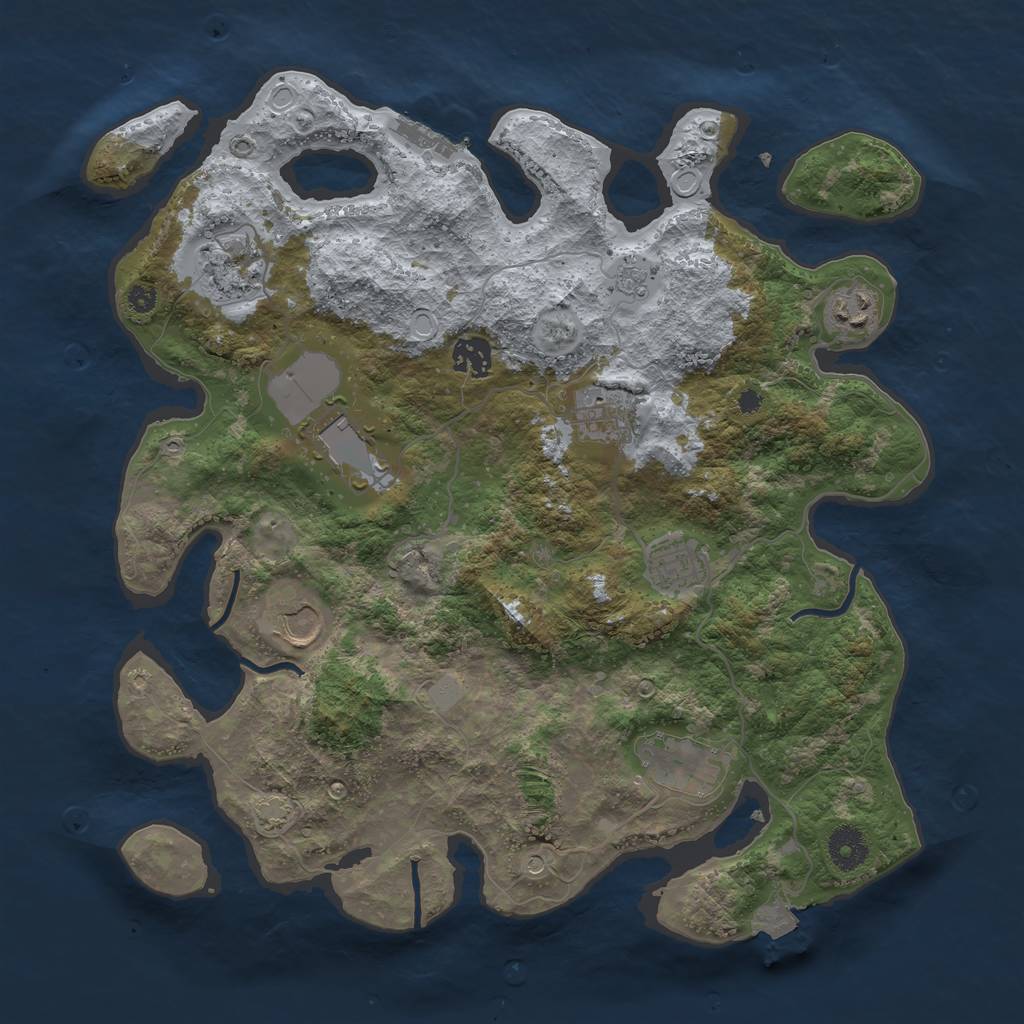 Rust Map: Procedural Map, Size: 3700, Seed: 24971555, 15 Monuments