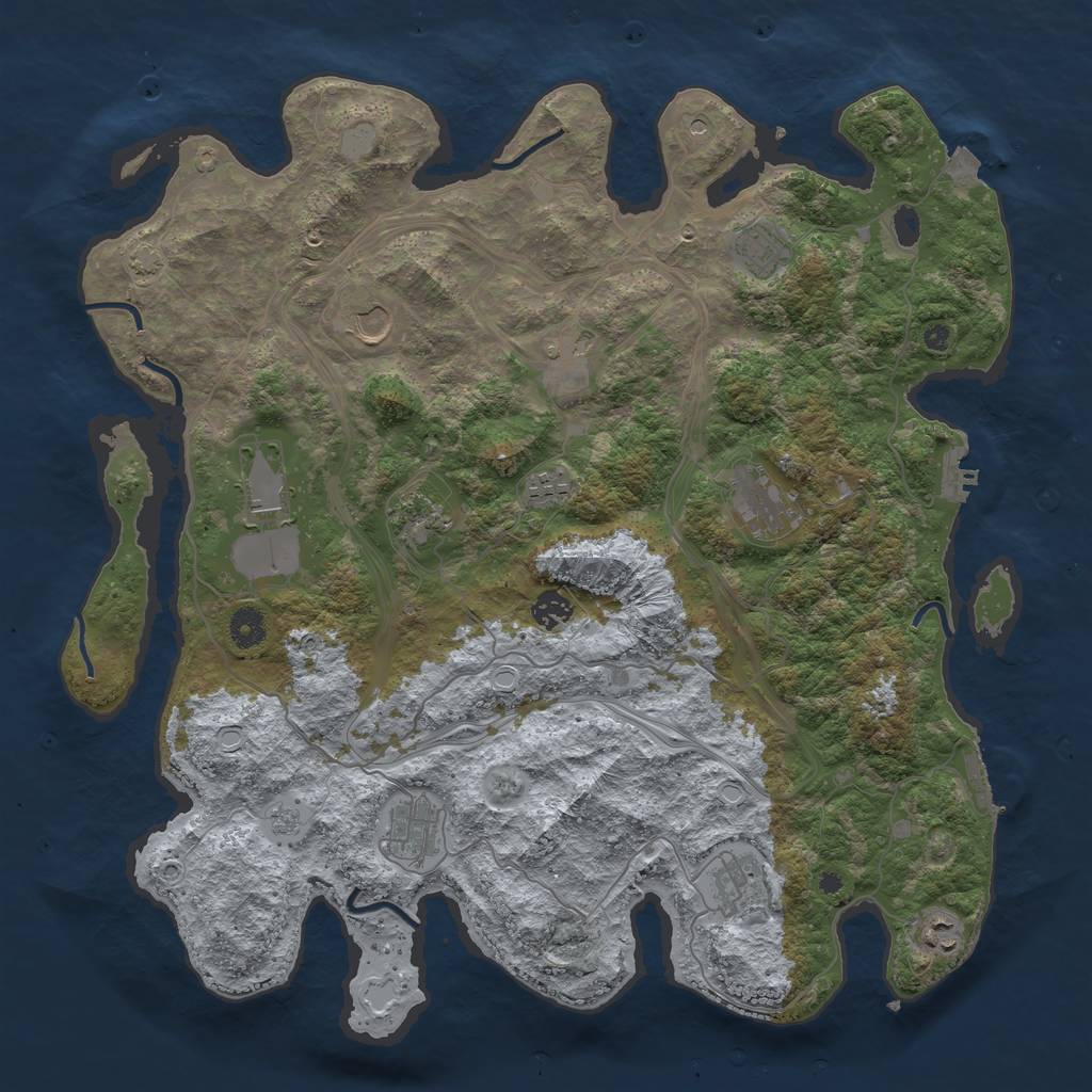 Rust Map: Procedural Map, Size: 4250, Seed: 2026354487, 19 Monuments