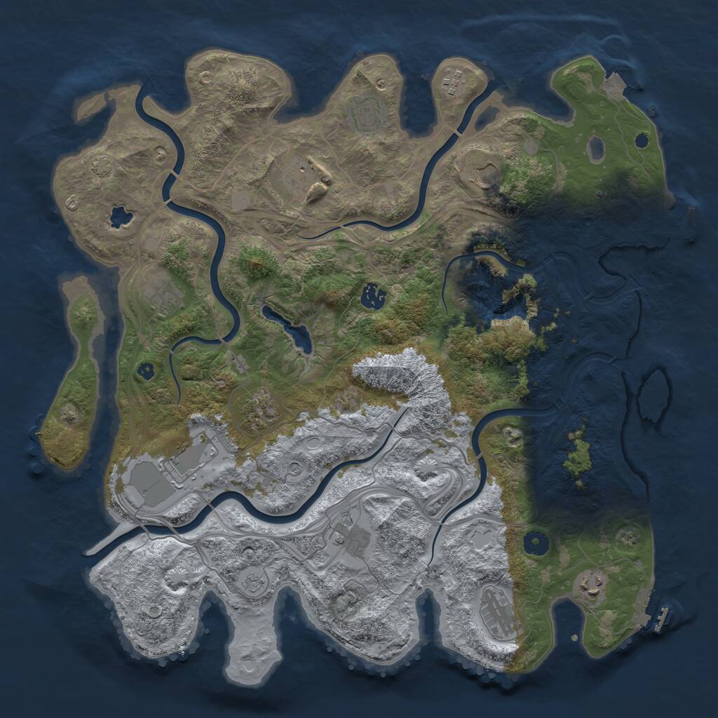 Rust Map: Procedural Map, Size: 4250, Seed: 2026354487, 17 Monuments