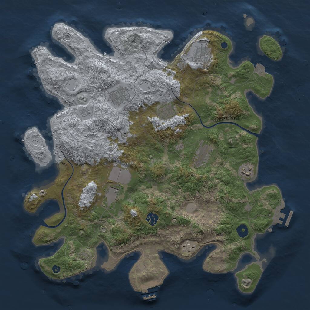 Rust Map: Procedural Map, Size: 3800, Seed: 1588, 14 Monuments