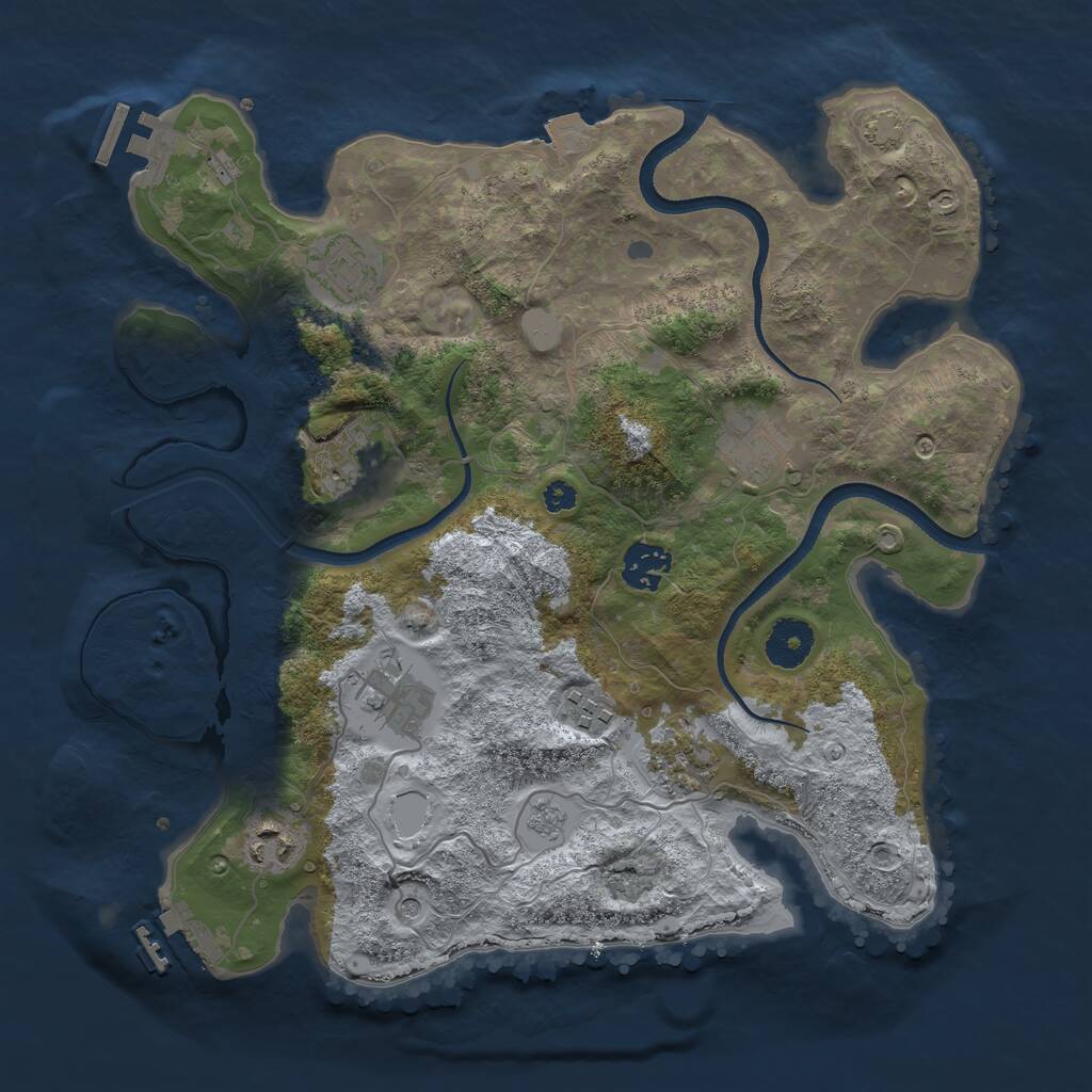 Rust Map: Procedural Map, Size: 3400, Seed: 42882242, 14 Monuments