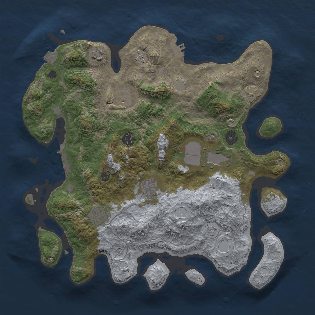 Rust Map: Procedural Map, Size: 3500, Seed: 41131690, 15 Monuments