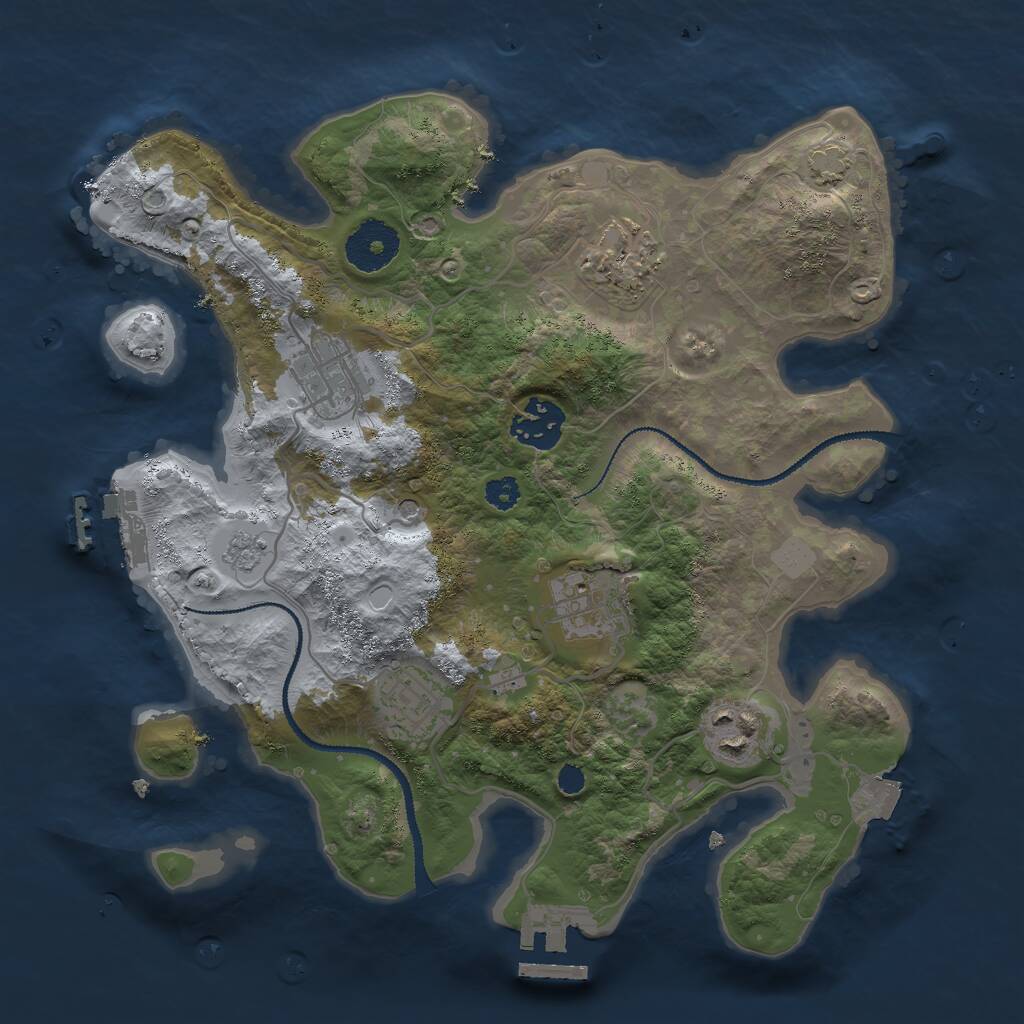 Rust Map: Procedural Map, Size: 3000, Seed: 623411, 12 Monuments