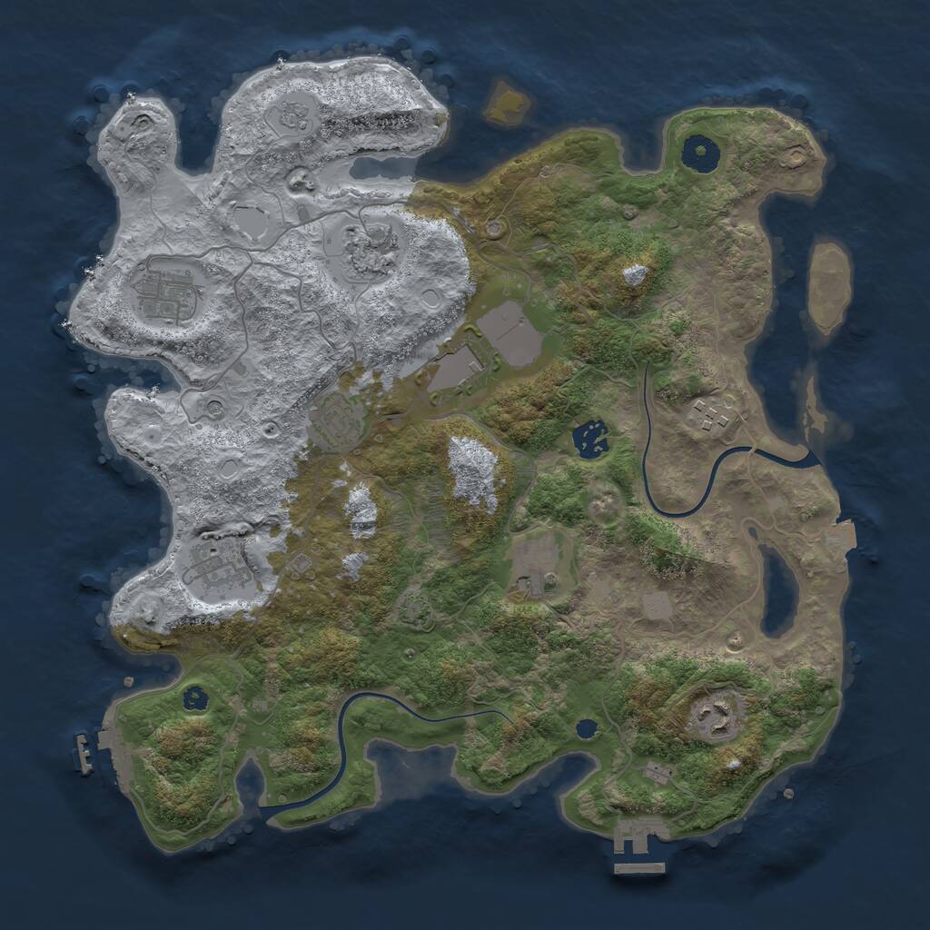Rust Map: Procedural Map, Size: 3700, Seed: 78779250, 15 Monuments