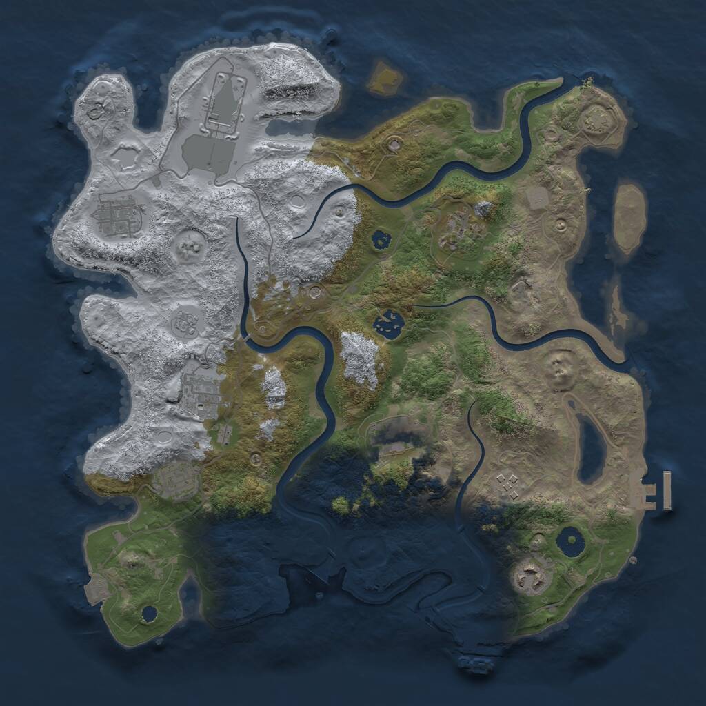 Rust Map: Procedural Map, Size: 3700, Seed: 78779250, 15 Monuments