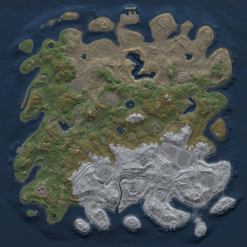 Rust Map: Procedural Map, Size: 4500, Seed: 474064619, 14 Monuments