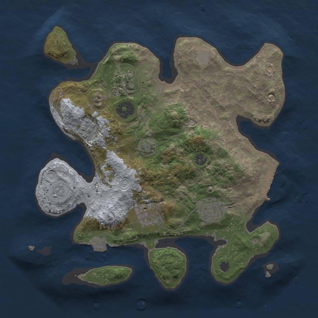 Rust Map: Procedural Map, Size: 2750, Seed: 1174961868, 10 Monuments