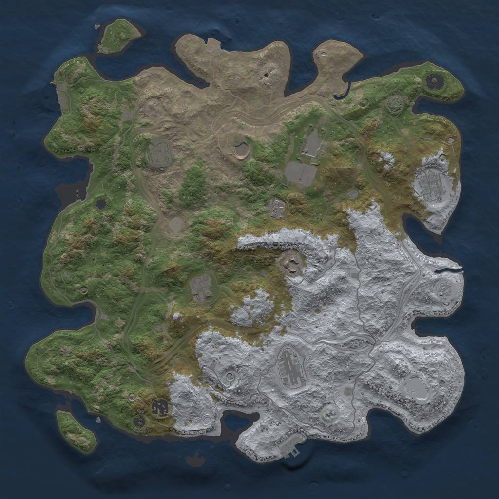 Rust Map: Procedural Map, Size: 4250, Seed: 44452567, 17 Monuments