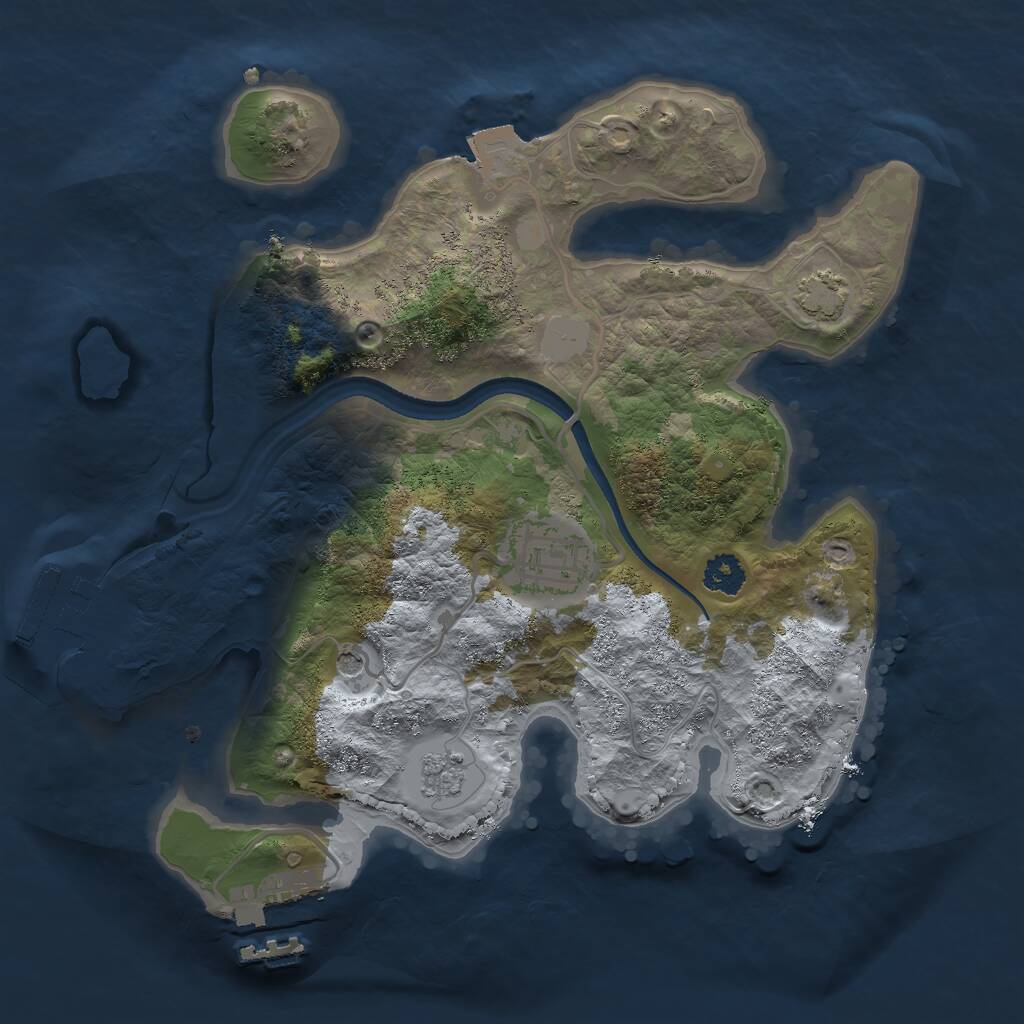 Rust Map: Procedural Map, Size: 2500, Seed: 1683144686, 7 Monuments