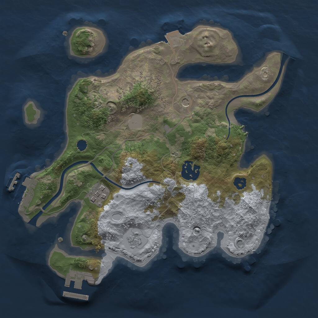 Rust Map: Procedural Map, Size: 2500, Seed: 1683144686, 7 Monuments