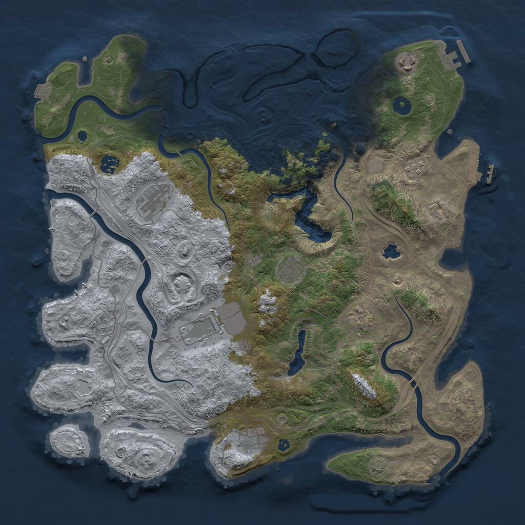 Rust Map: Procedural Map, Size: 4250, Seed: 1467438590, 14 Monuments