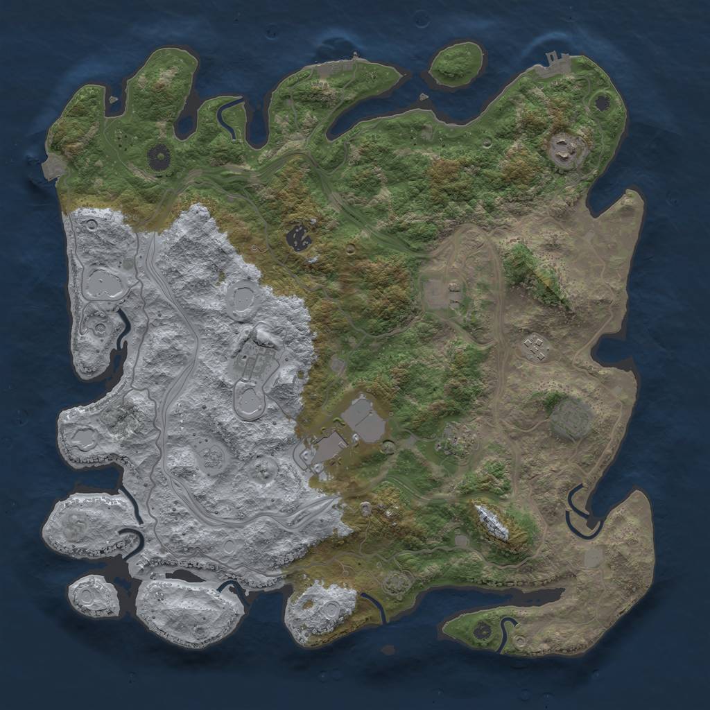 Rust Map: Procedural Map, Size: 4250, Seed: 1467438590, 16 Monuments