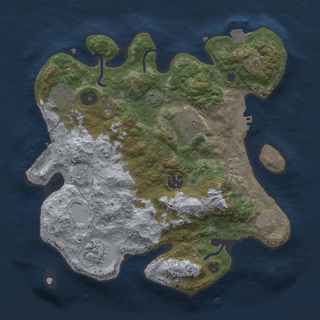 Rust Map: Procedural Map, Size: 3000, Seed: 28546, 13 Monuments