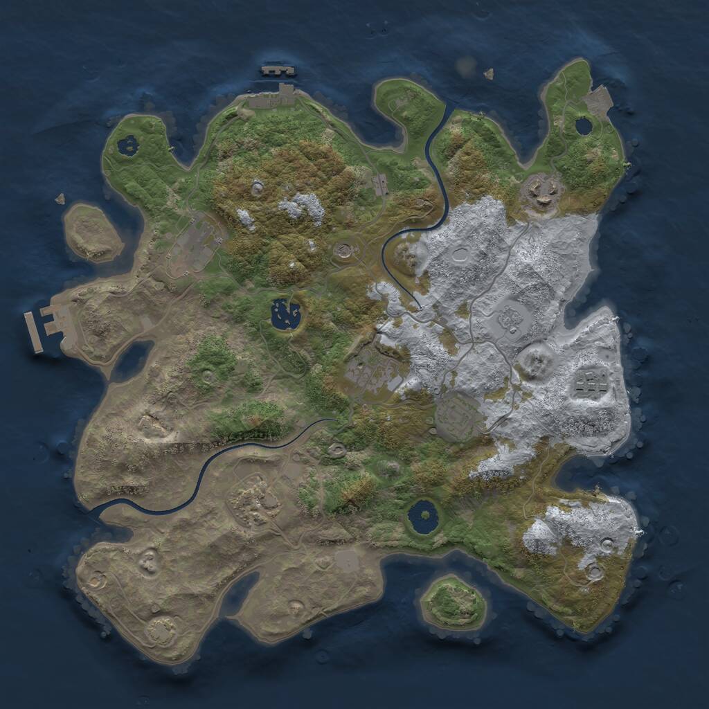 Rust Map: Procedural Map, Size: 3400, Seed: 40130141, 13 Monuments