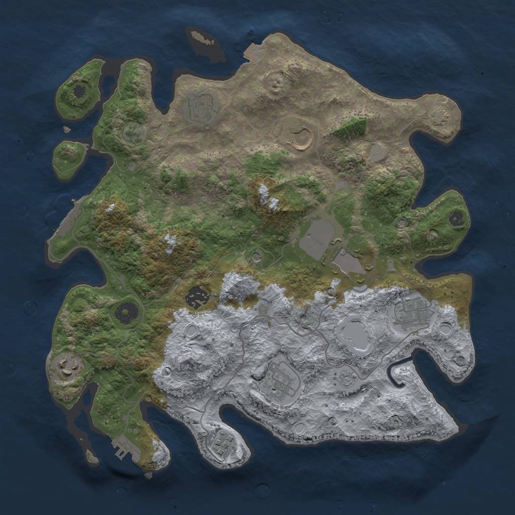 Rust Map: Procedural Map, Size: 3500, Seed: 1626990503, 16 Monuments