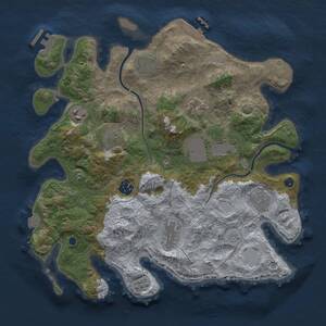 Thumbnail Rust Map: Procedural Map, Size: 3500, Seed: 1626990503, 15 Monuments