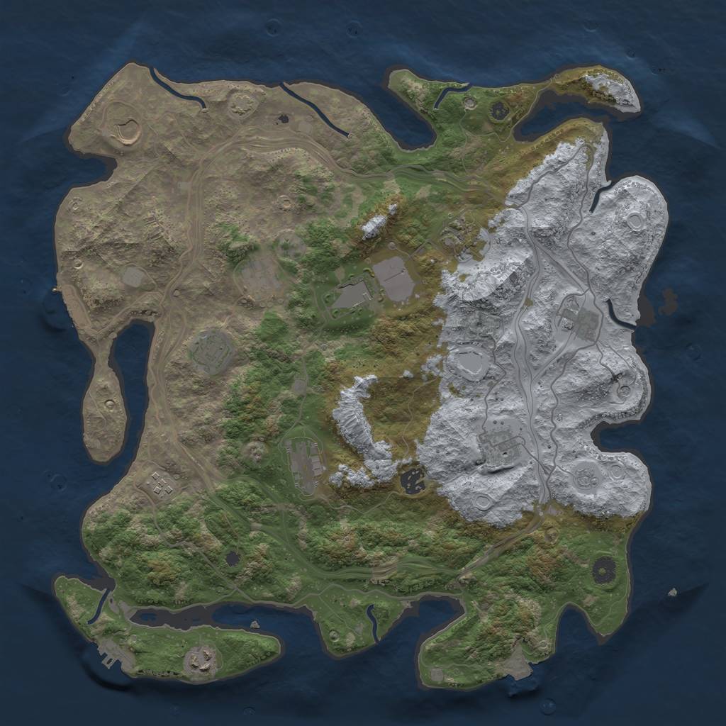 Rust Map: Procedural Map, Size: 4250, Seed: 941796907, 19 Monuments