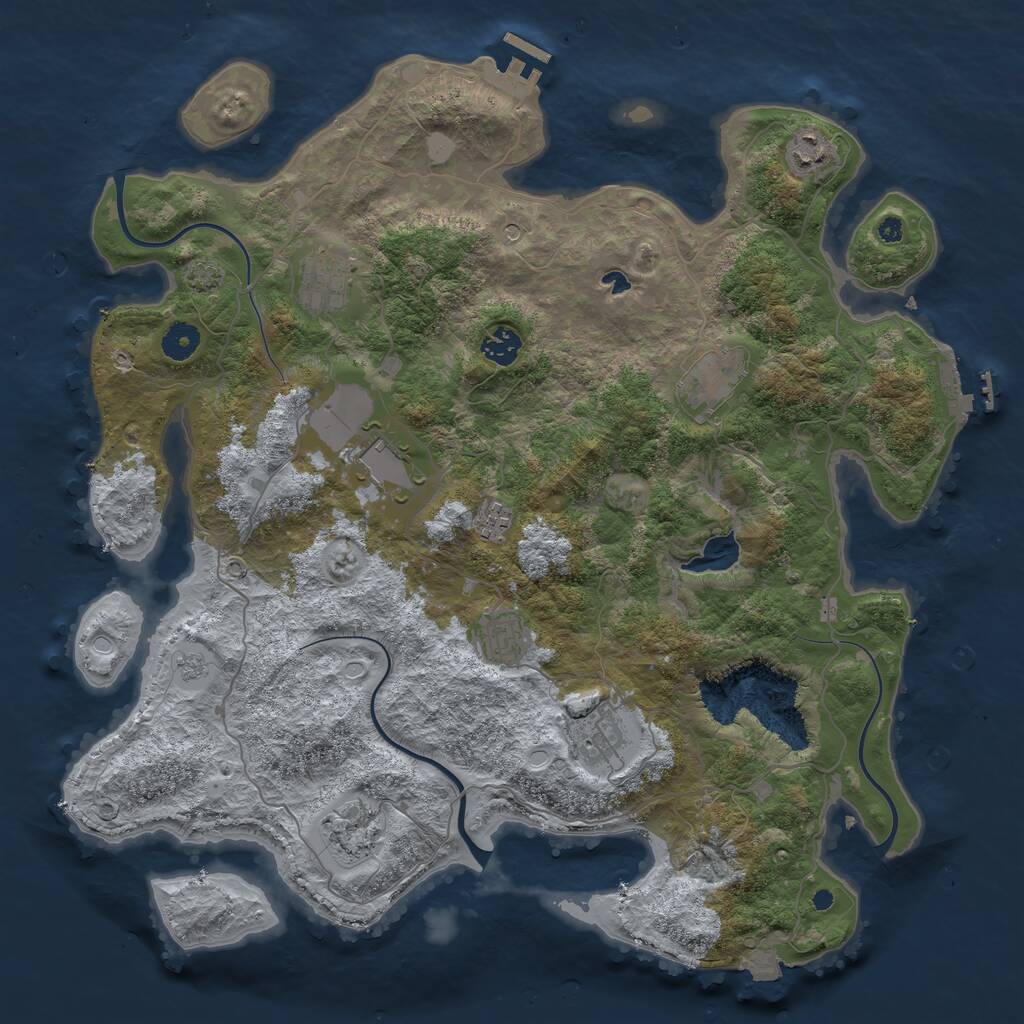 Rust Map: Procedural Map, Size: 4100, Seed: 1456, 15 Monuments