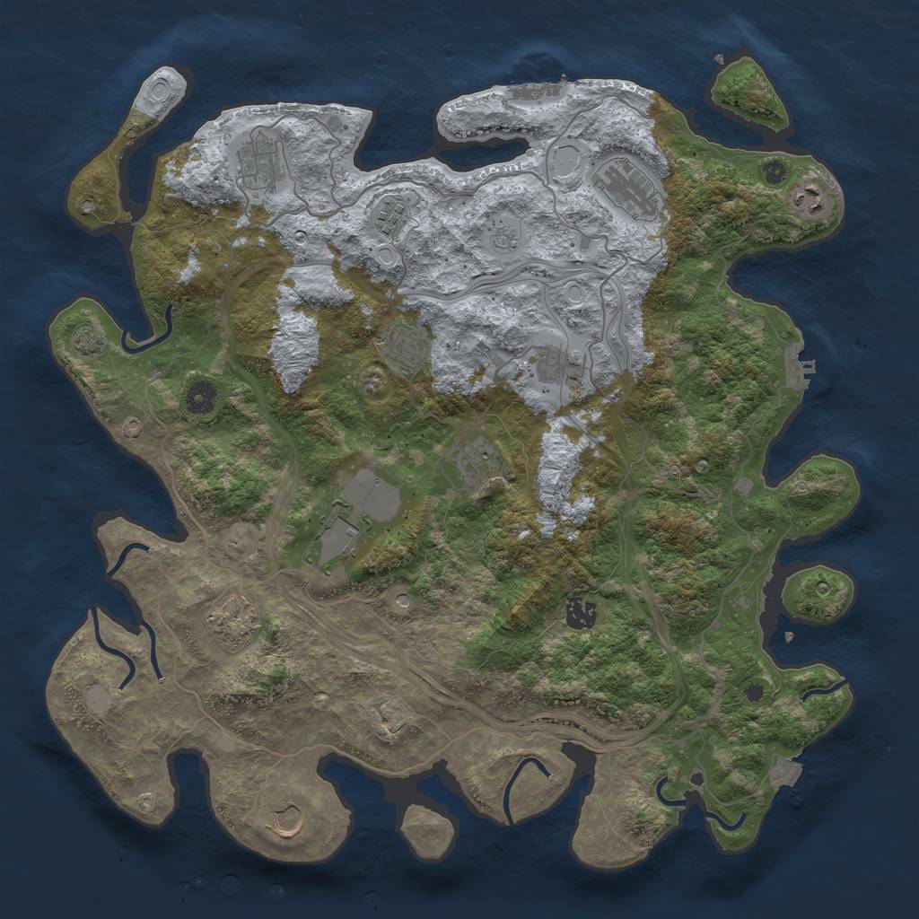 Rust Map: Procedural Map, Size: 4250, Seed: 197889158, 19 Monuments