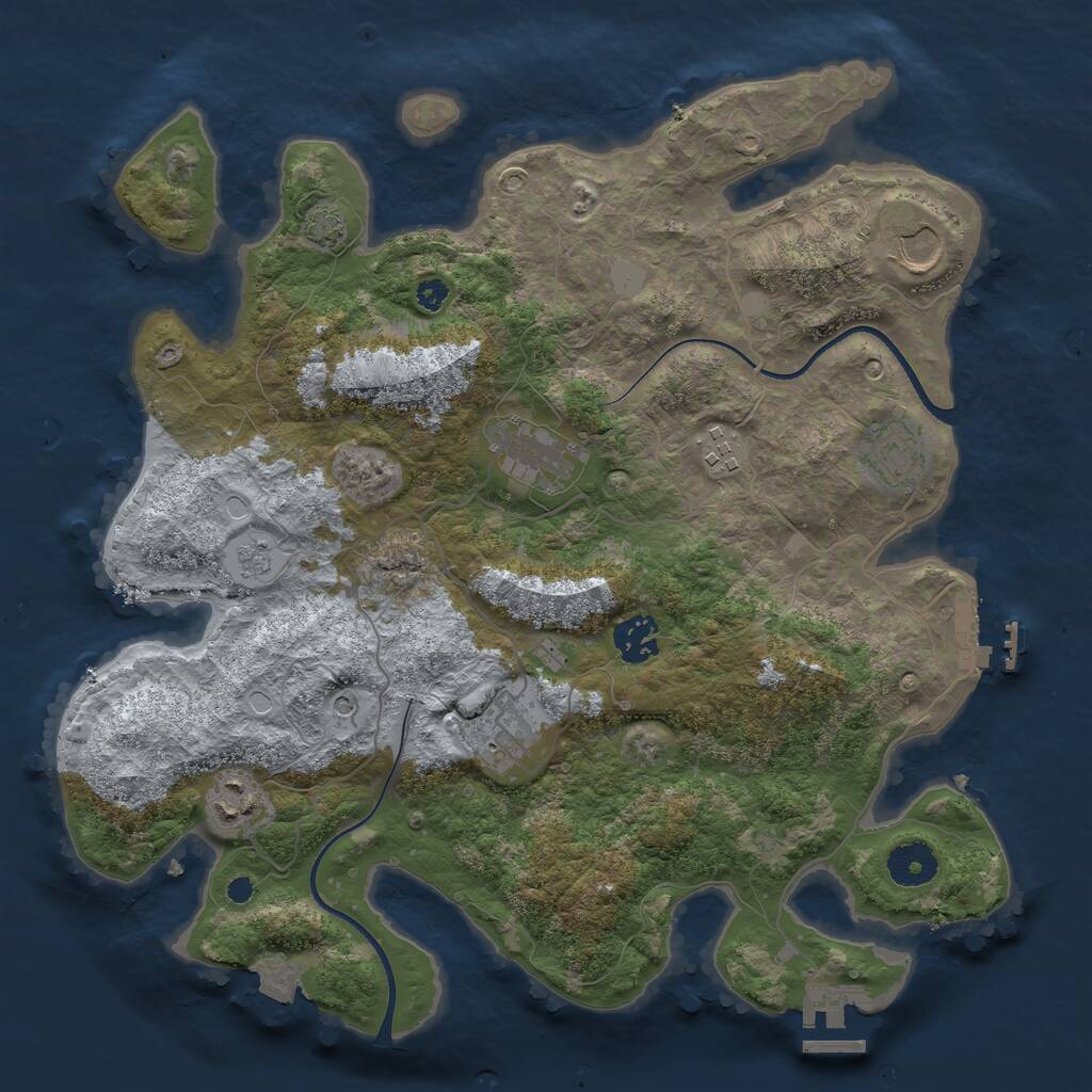 Rust Map: Procedural Map, Size: 3500, Seed: 1632879395, 13 Monuments