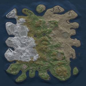 Thumbnail Rust Map: Procedural Map, Size: 4100, Seed: 54428939, 16 Monuments