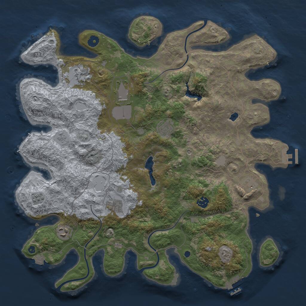 Rust Map: Procedural Map, Size: 4100, Seed: 54428939, 14 Monuments