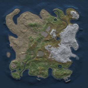 Thumbnail Rust Map: Procedural Map, Size: 3500, Seed: 681537652, 13 Monuments