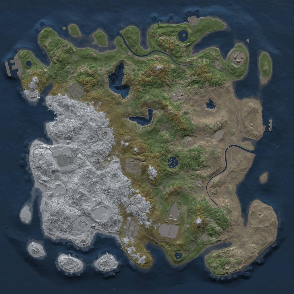 Rust Map: Procedural Map, Size: 4000, Seed: 1082330635, 14 Monuments