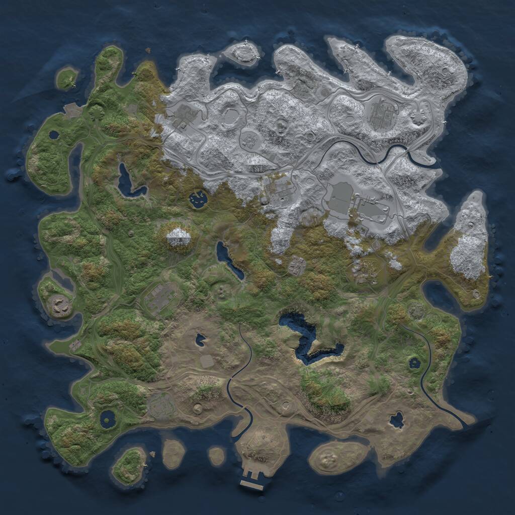 Rust Map: Procedural Map, Size: 4500, Seed: 244463761, 15 Monuments