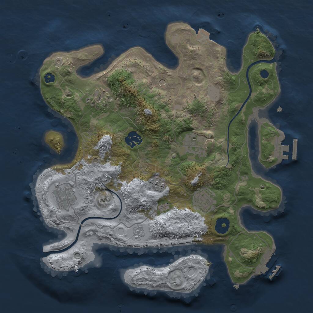 Rust Map: Procedural Map, Size: 3000, Seed: 630380008, 11 Monuments