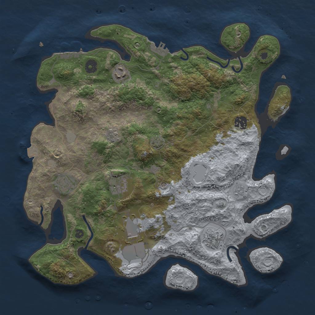 Rust Map: Procedural Map, Size: 3600, Seed: 53631856, 15 Monuments