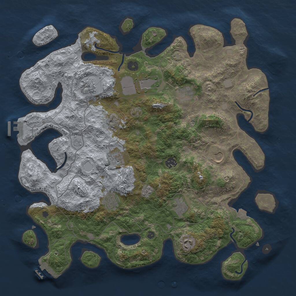 Rust Map: Procedural Map, Size: 4100, Seed: 669160619, 16 Monuments