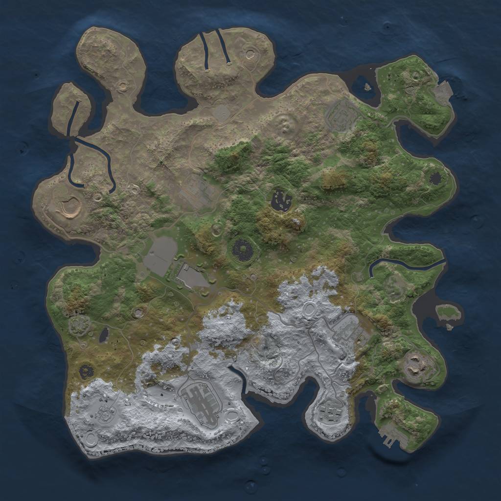 Rust Map: Procedural Map, Size: 3500, Seed: 1832319773, 16 Monuments