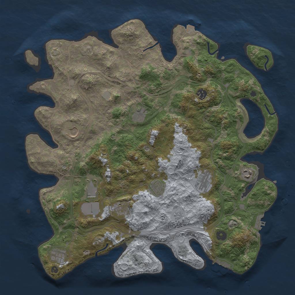 Rust Map: Procedural Map, Size: 4250, Seed: 998058, 18 Monuments