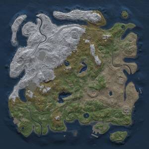 Thumbnail Rust Map: Procedural Map, Size: 4300, Seed: 87116915, 14 Monuments