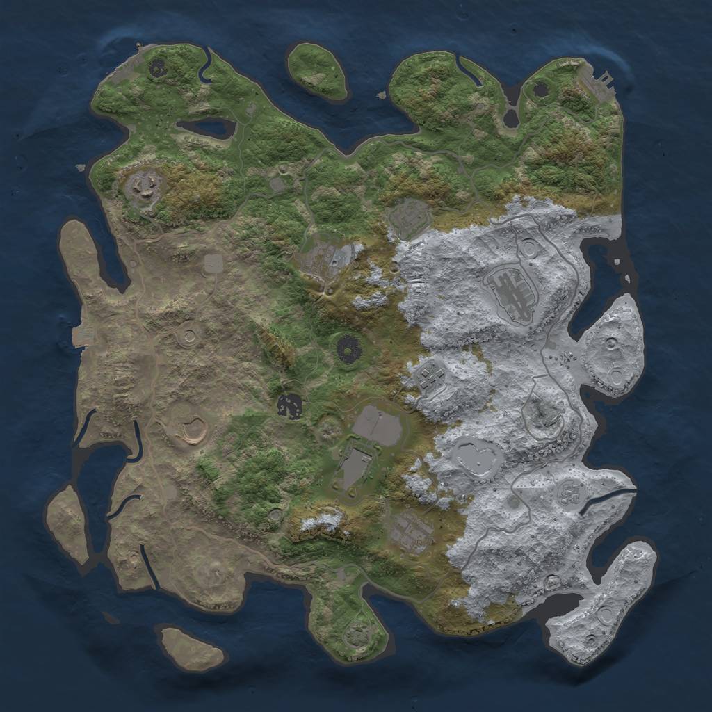 Rust Map: Procedural Map, Size: 4000, Seed: 1803287792, 17 Monuments