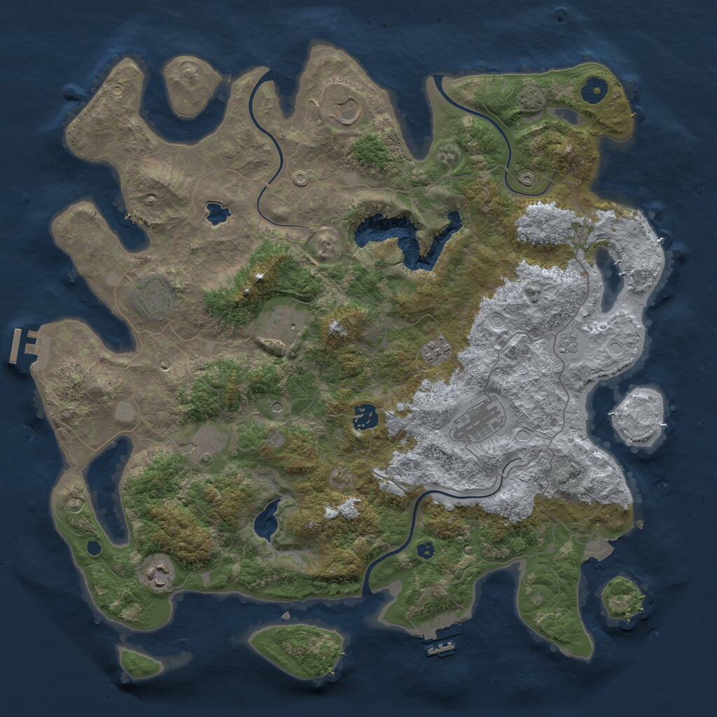 Rust Map: Procedural Map, Size: 4100, Seed: 1245, 14 Monuments