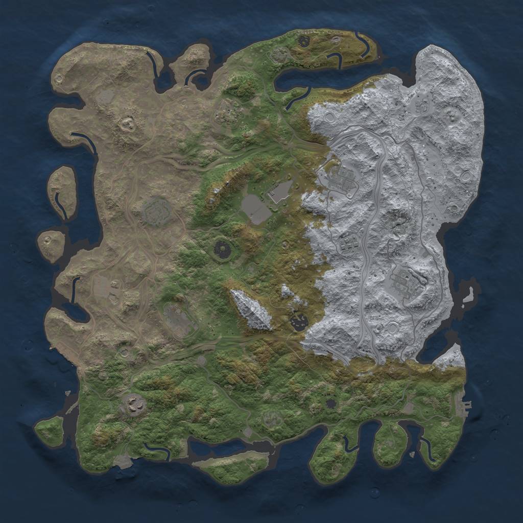 Rust Map: Procedural Map, Size: 4500, Seed: 502241231, 18 Monuments